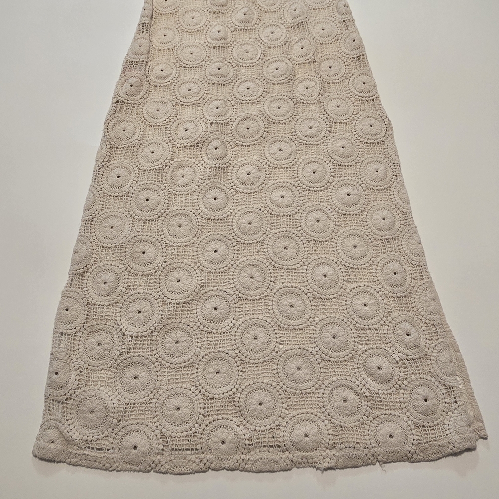 Ronny Kobo Sheer Crochet Casual Dress Cotton Long sleeves V-neck Pull-on Size M - Picture 12 of 13